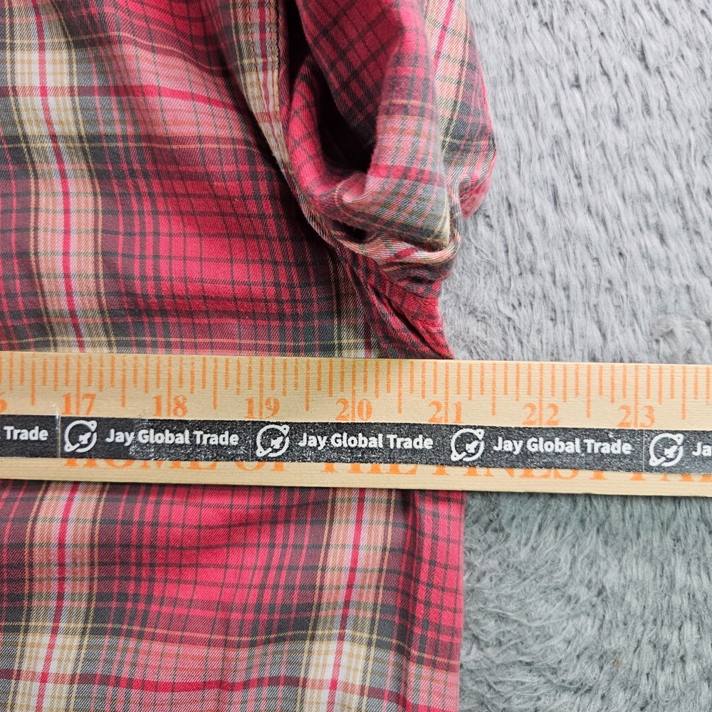 Denim & Supply Ralph Lauren Boyfriend‎ Shirt Women Medium Long Sleeve Red Plaid - Picture 8 of 10